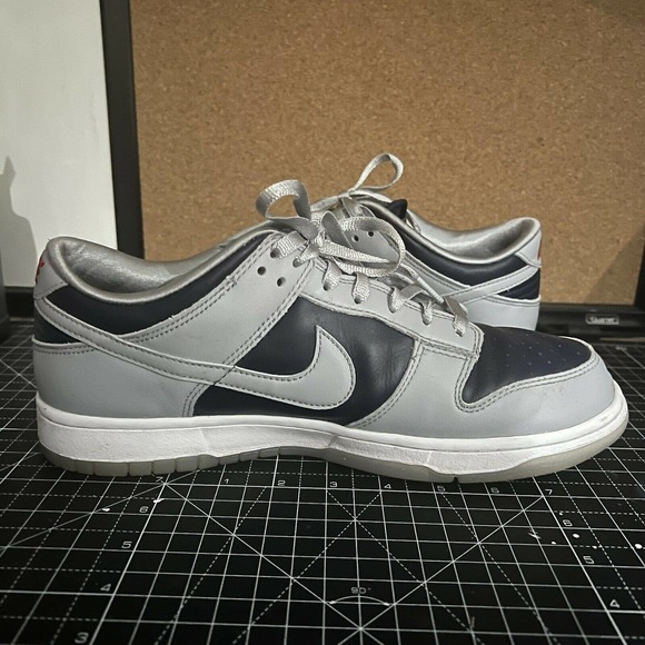 Used Women\'s Nike Dunk Low SP College Navy Grey SIZE 12 W 10.5 M Georgetown Hoya